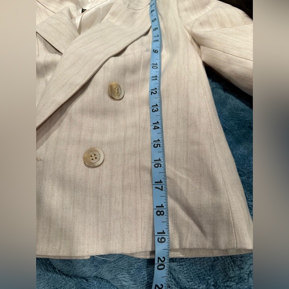 Zara Cropped Double-Breasted Ivory Blazer Jacket - Picture 6 of 6